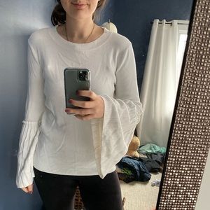 White Bell Sleeve Sweater